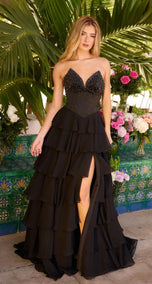 Ava Presley A-Line Ruffle Skirt Prom Dress 26407