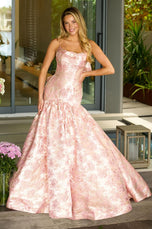 Ava Presley Brocade Drop Waist Prom Dress 26419