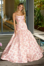 Ava Presley Brocade Drop Waist Prom Dress 26419