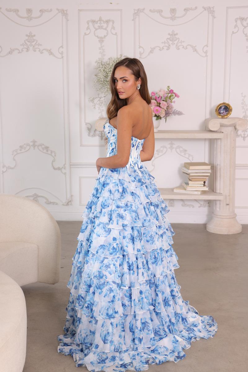 Ava Presley Floral Print Ballgown Prom Dress 26441