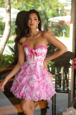 Ava Presley Floral Halter Ruffle Short Dress 26447