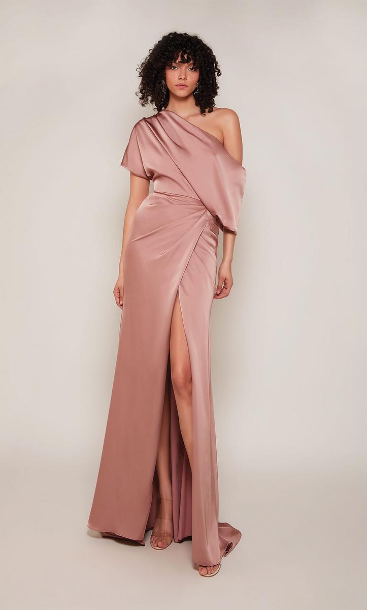 black and pink one shoulder dress pink dress with black Adara