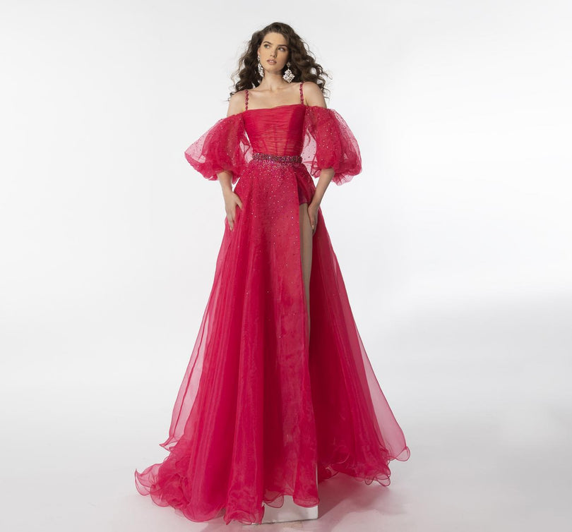 Ava Presley Off Shoulder Organza Prom Dress 28556