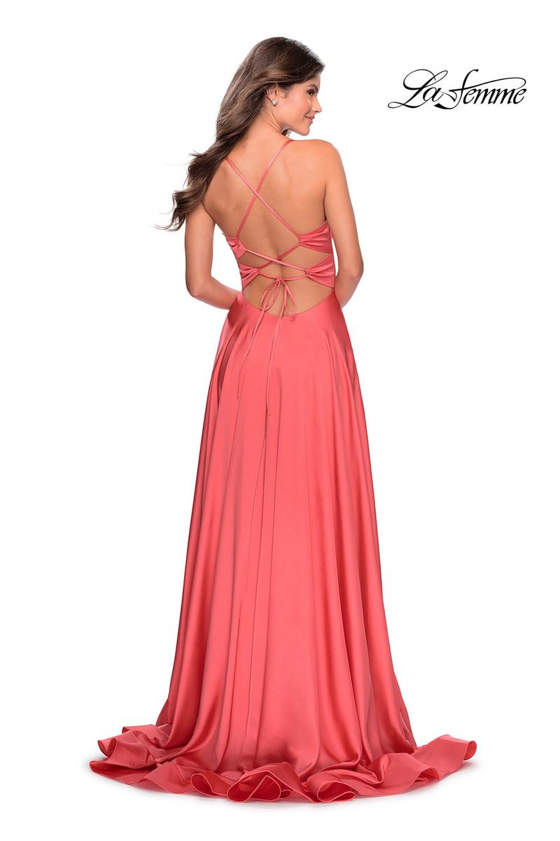 la femme coral prom dress La Femme Dress 32286