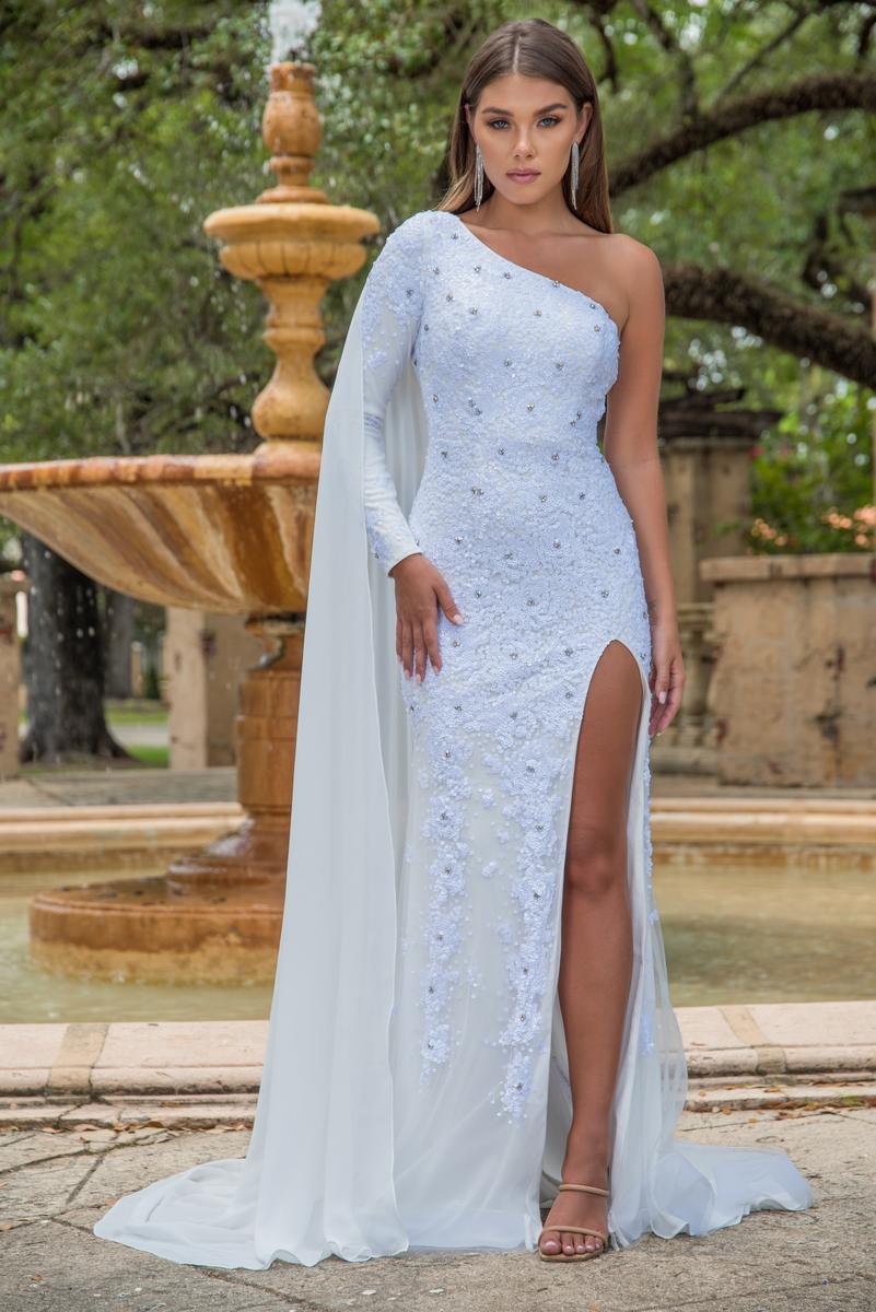 Ava Presley One Shoulder Long Sleeve Prom Dress 28578