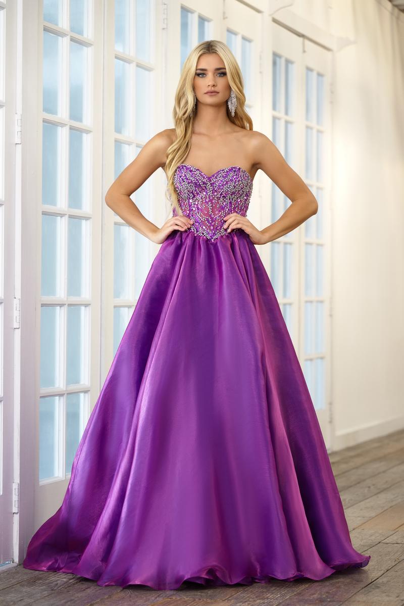 JVN08417 | Strapless Sequin Embellished A Line Prom Gown