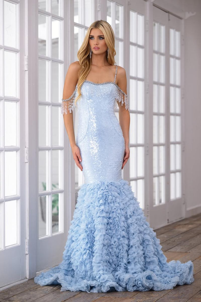 Ava Presley Mermaid Sequin Ruffle Prom Dress 28598