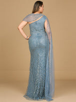 Lara Beaded One Shoulder Evening Gown 29051