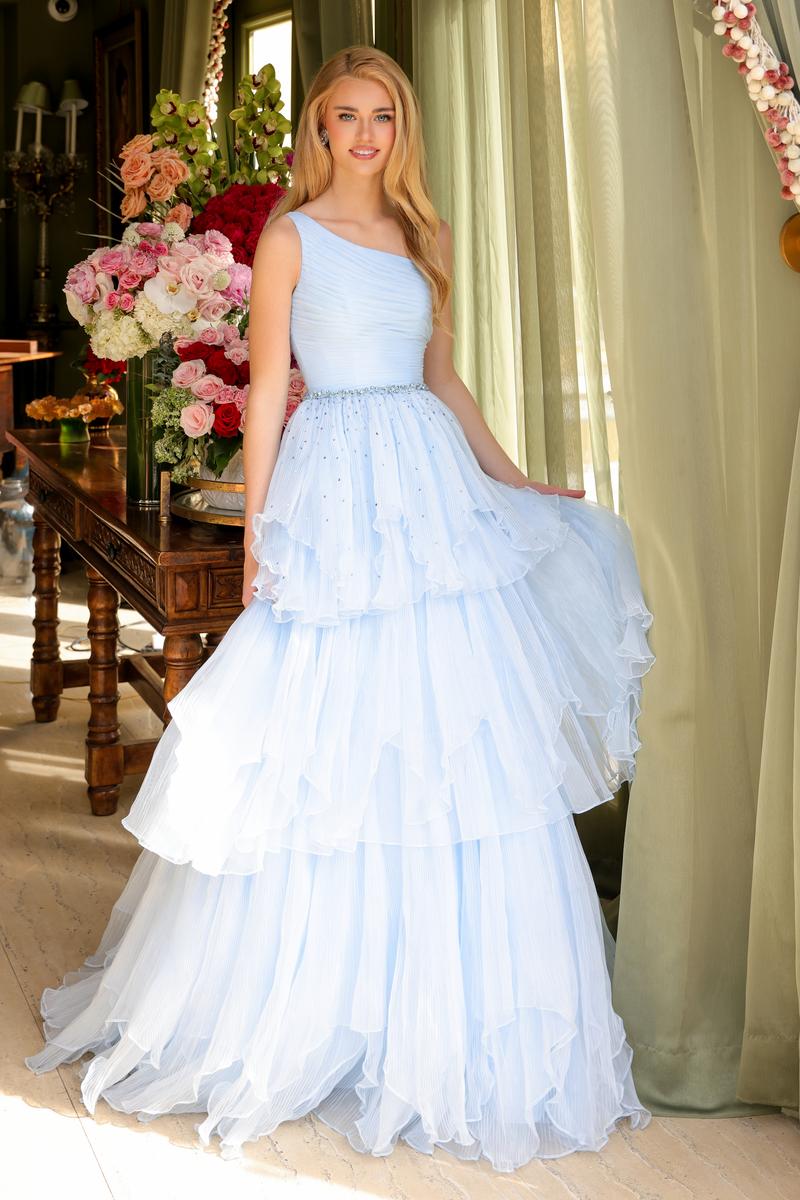 Ava Presley One Shoulder Tiered Ruffle Ball Gown 29131 Ava Presley One Shoulder Tiered Ruffle Ball Gown 29131