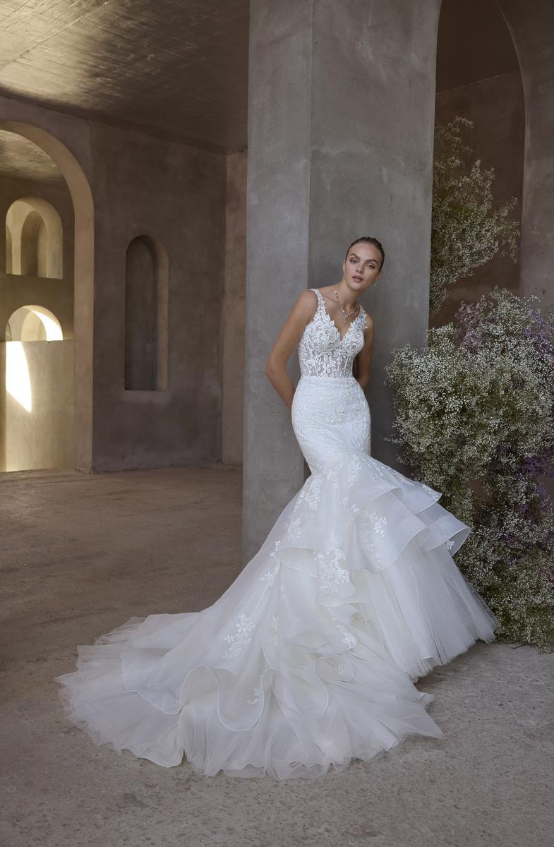 fit flare lace wedding dress Morilee Demetra Fit and Flare Lace Bridal Gown