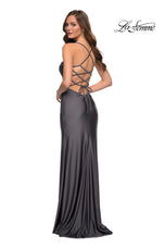 La Femme Long Simple Fitted Prom Dress 29710