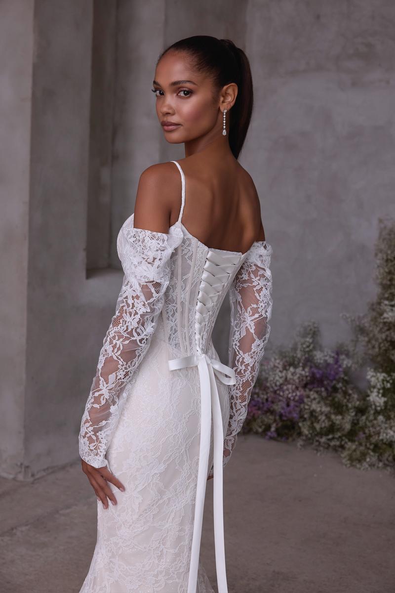 Morilee "Leto" Lace Fit and Flare Bridal Gown with Straps Morilee "Leto" Lace Fit and Flare Bridal Gown with Straps