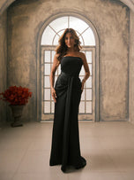 Betsy & Adam "Jess" Satin Strapless Dress A26567
