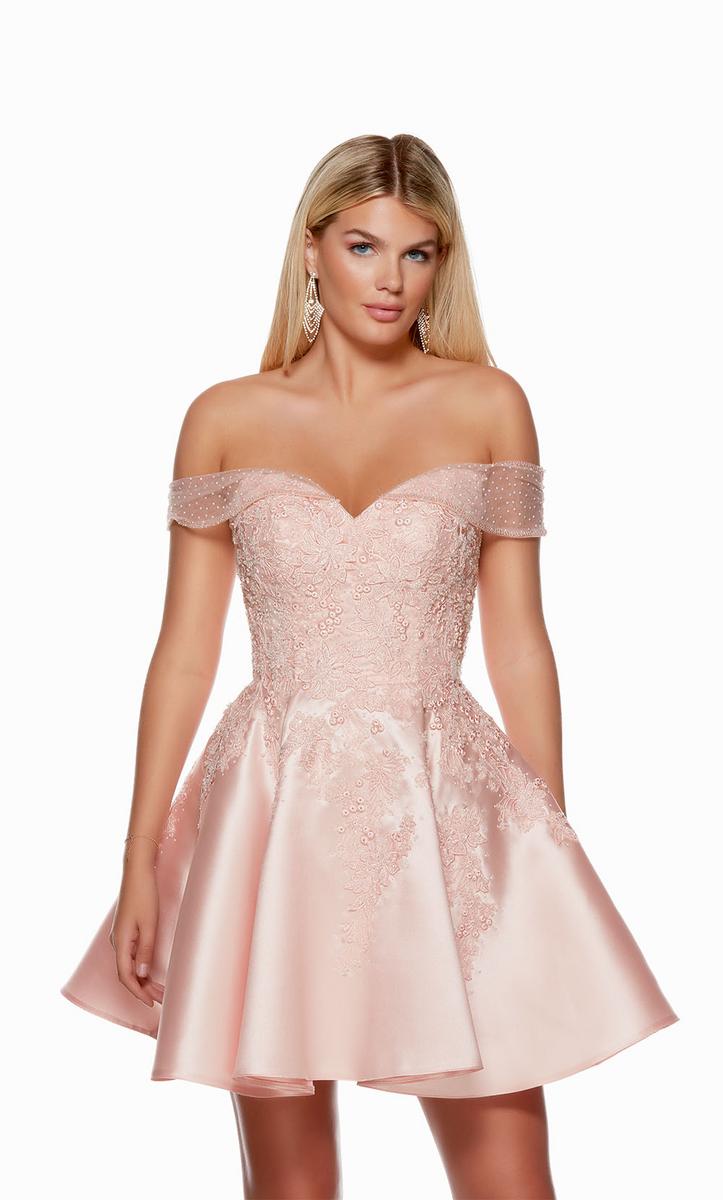 Alyce Paris Mikado Lace Homecoming Dress 3128 Alyce Paris Mikado Lace Homecoming Dress 3128