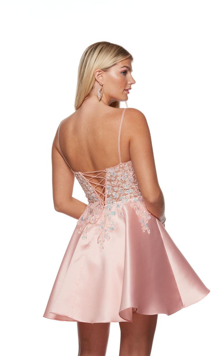 Alyce Paris Illusion Lace Homecoming Dress 3131