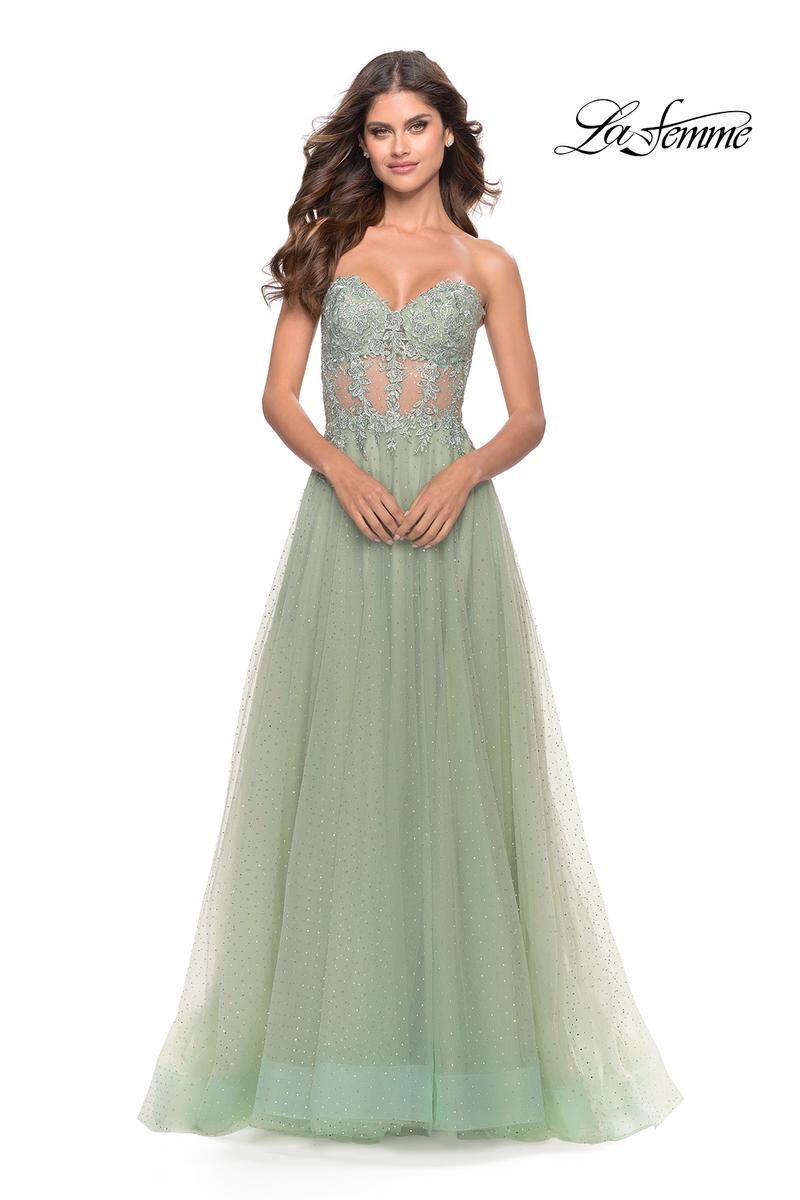 La Femme Dress 31367 - Sage La Femme Dress 31367 - Sage