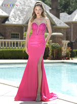 Colors Plunging Corset Prom Dress 3138