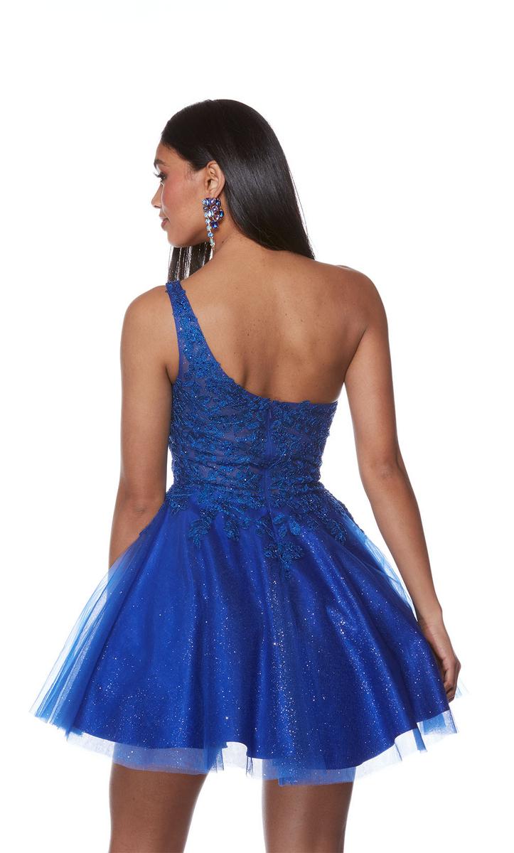 Alyce Paris A-Line One Shoulder Homecoming Dress 3150