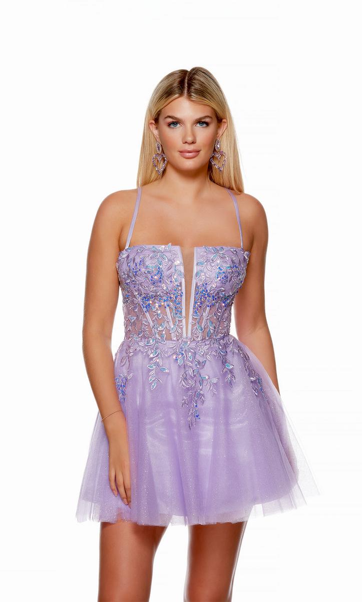Alyce Paris Floral Corset Homecoming Dress 3162 Alyce Paris Floral Corset Homecoming Dress 3162