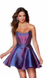 Alyce Paris A-Line Strapless Homecoming Dress 3165