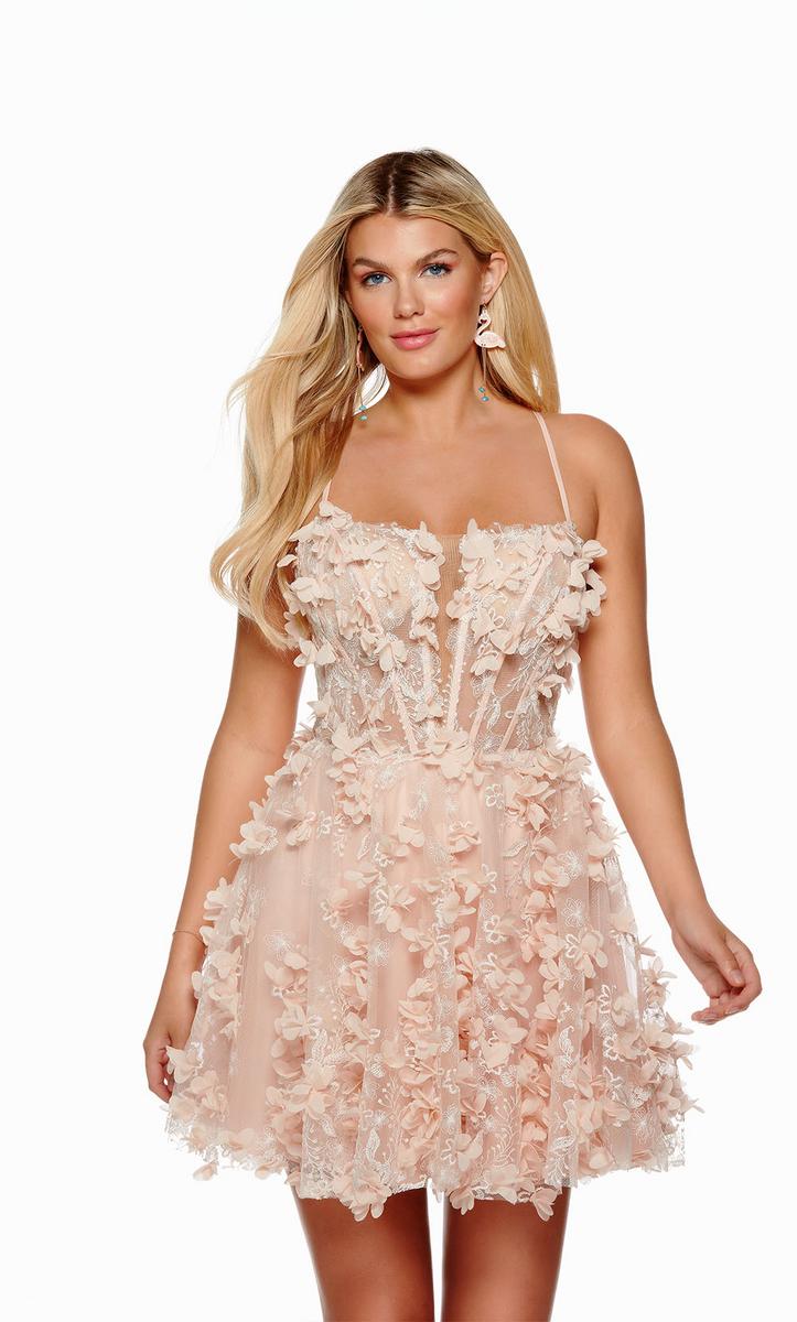 Alyce Paris 3D Floral Corset Homecoming Dress 3171 Alyce Paris 3D Floral Corset Homecoming Dress 3171