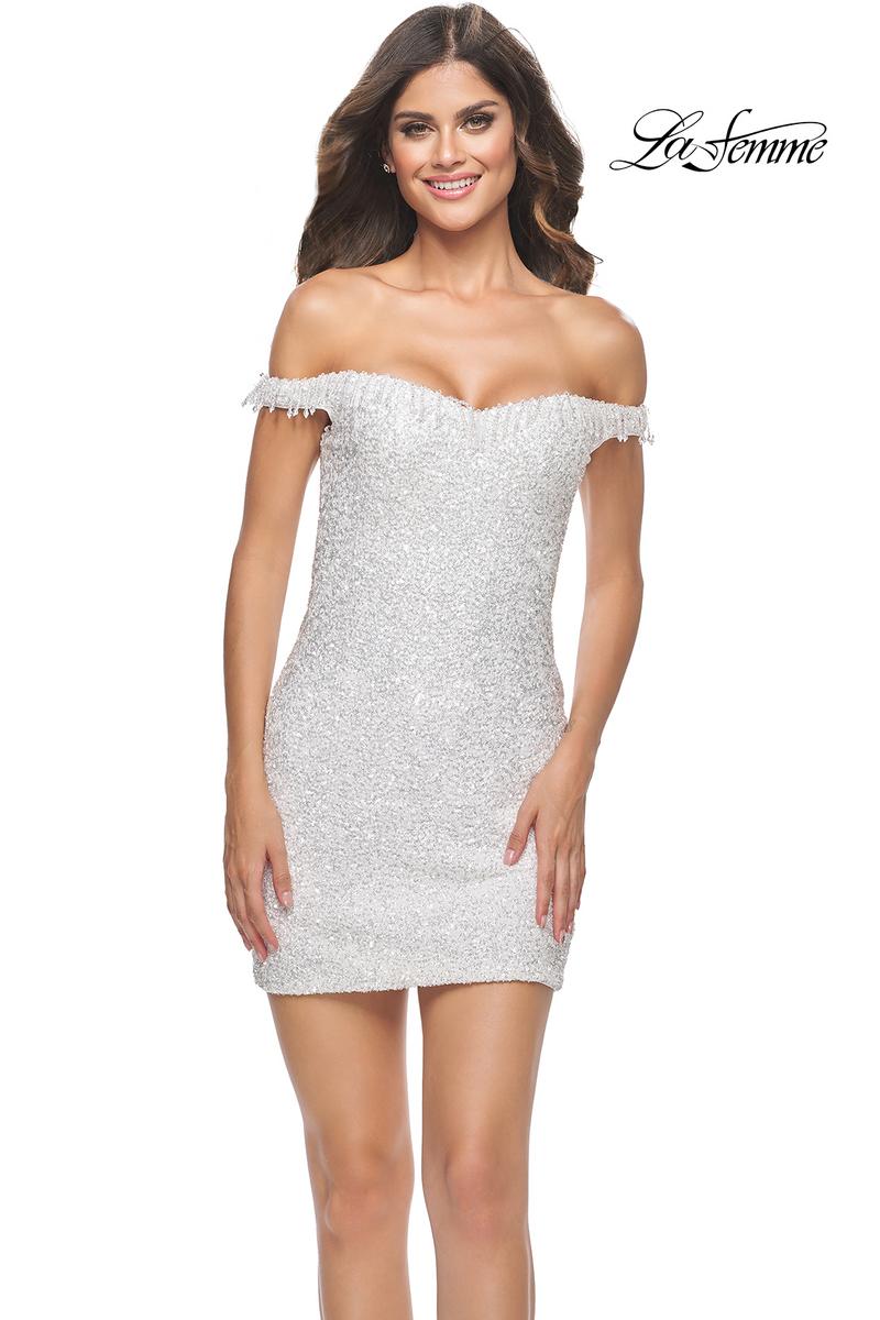La Femme Off Shoulder Homecoming Dress 31727 La Femme Off Shoulder Homecoming Dress 31727