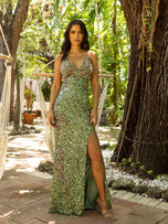 Primavera Couture Beaded Long Dress 3211