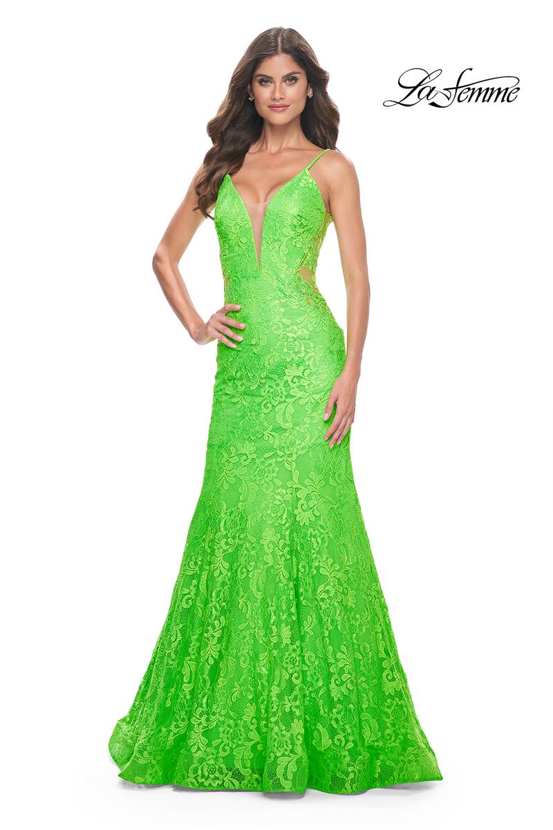 La Femme Dress 32314 - Bright Green La Femme Dress 32314 - Bright Green
