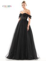Colors Off Shoulder Corset Ball Gown Dress 3240