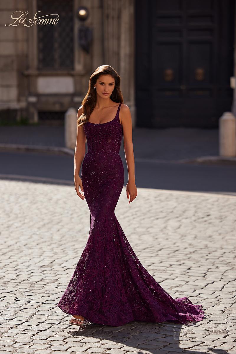 La Femme Dress 32420 - Dark Berry La Femme Dress 32420 - Dark Berry