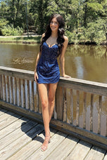 La Femme Lace Homecoming Dress 32631
