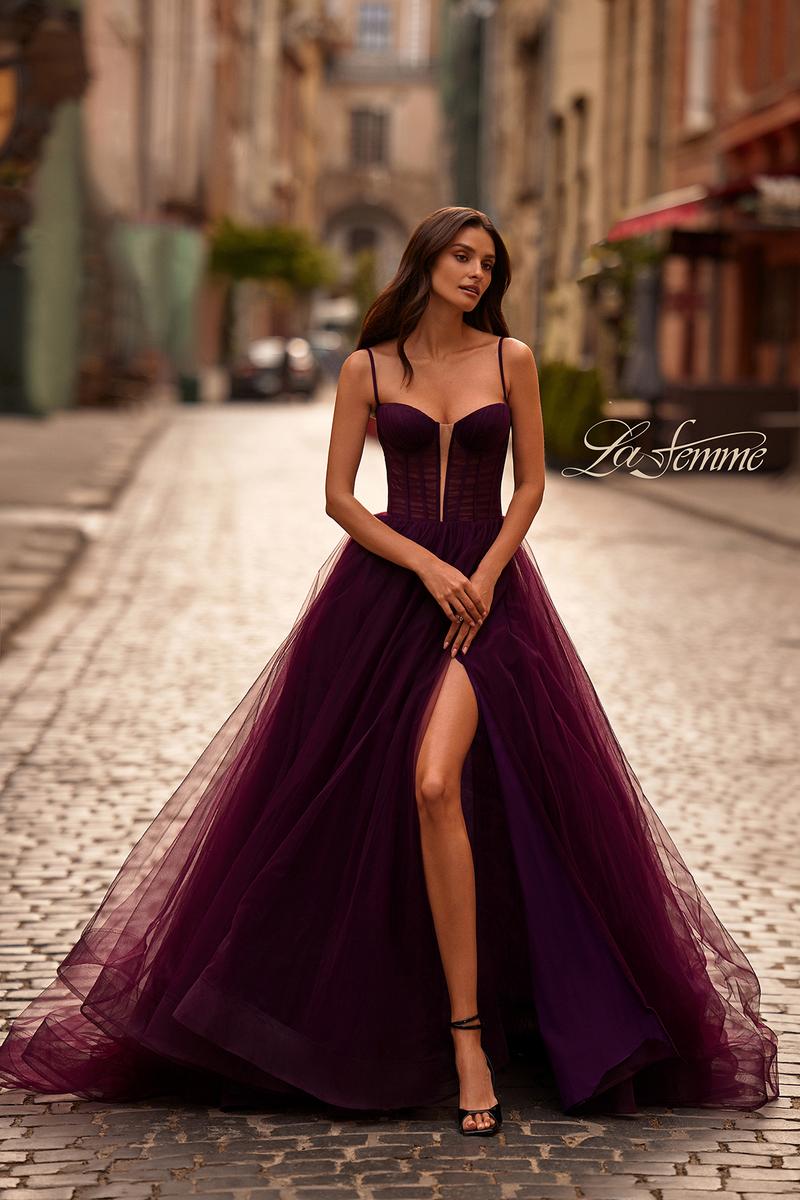 la femme burgundy dress La Femme 33193