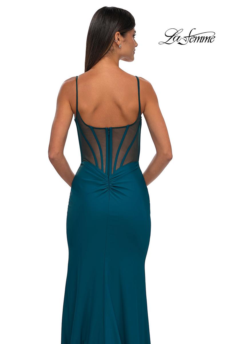 dark teal formal dress La Femme Dress 32763 Black / 8