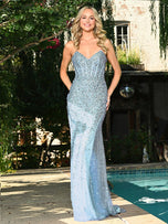 Colors Sequin Tight Corset Prom Dress 3307