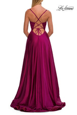 La Femme Scooped Neckline A-Line Dress 33373