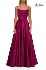 La Femme Scooped Neckline A-Line Dress 33373