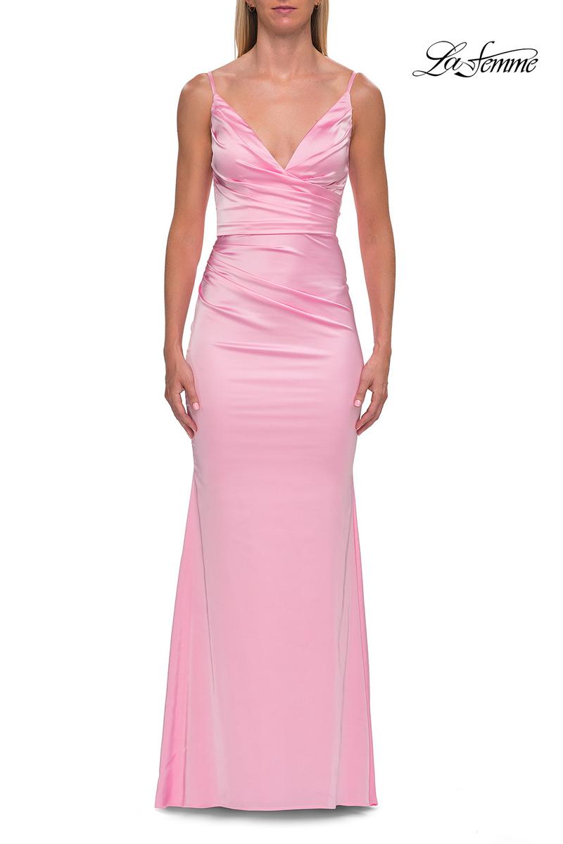 La Femme Satin Long Dress 33421