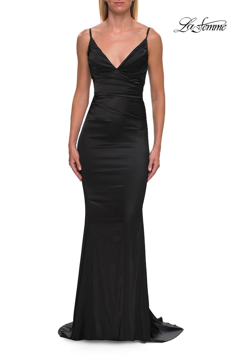 La Femme Satin Long Dress 33421