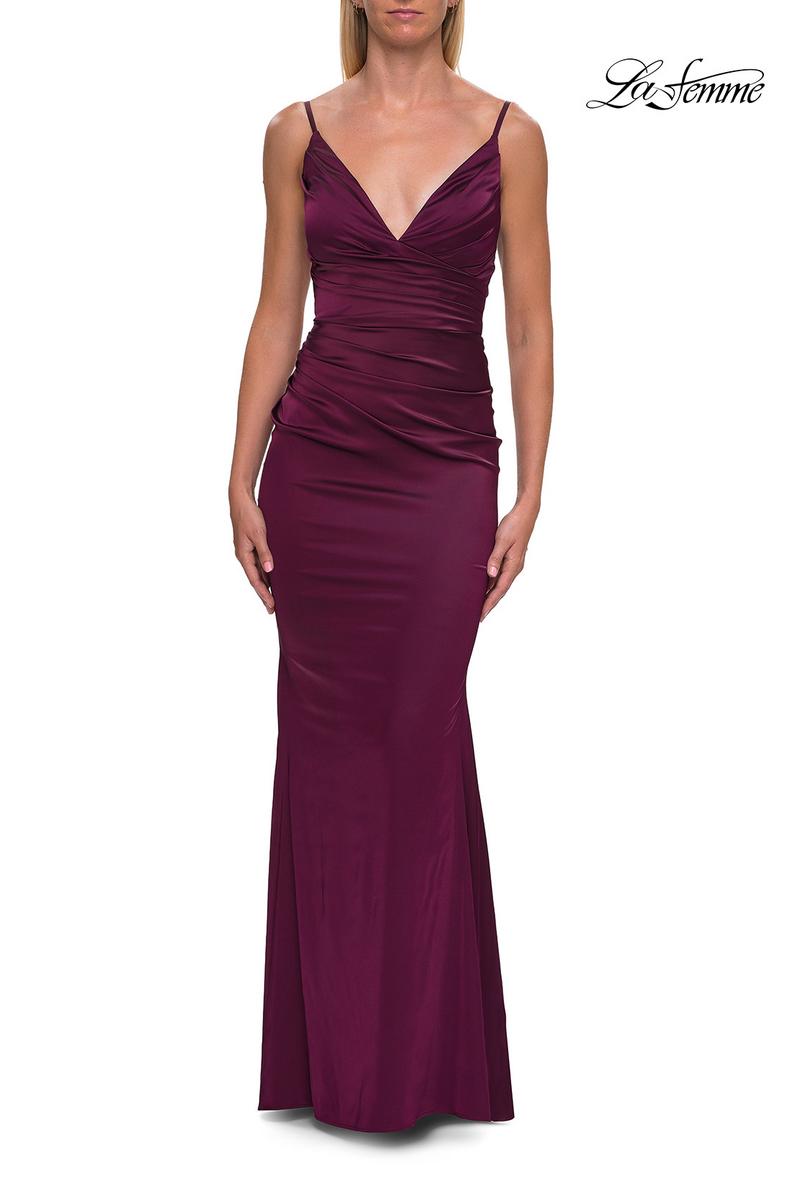 La Femme Satin Long Dress 33421