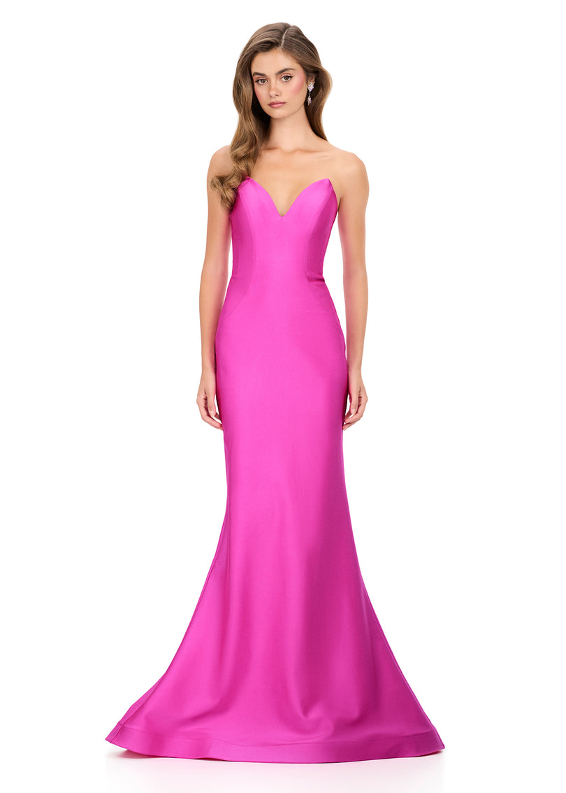 ASHLEYlauren Strapless Jersey Prom Dress 12164 ASHLEYlauren Strapless Jersey Prom Dress 12164