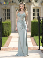 Colors Dress Illusion Corset Fitted Prom Dress 3705