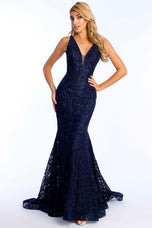 Ava Presley Fitted Lace Prom Dress 37319