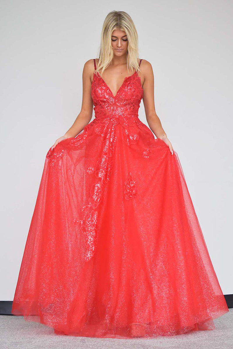 Ava Presley A-Line Lace Prom Dress 37369