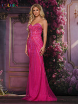 Colors Dress Heat Stone Strapless Fitted Prom Dress 3750