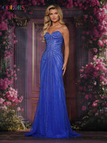 Colors Dress Heat Stone Strapless Fitted Prom Dress 3750