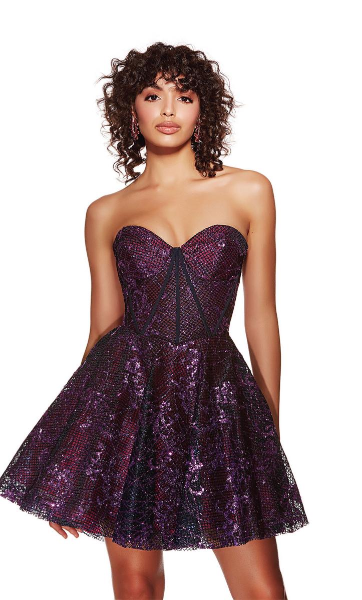 Alyce Paris Glitter Tulle Homecoming Dress 3770 Alyce Paris Glitter Tulle Homecoming Dress 3770