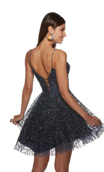 Alyce Paris Plunging A-Line  Homecoming Dress 3771