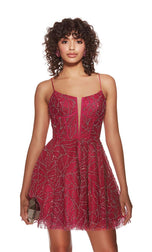 Alyce Paris Plunging A-Line  Homecoming Dress 3771