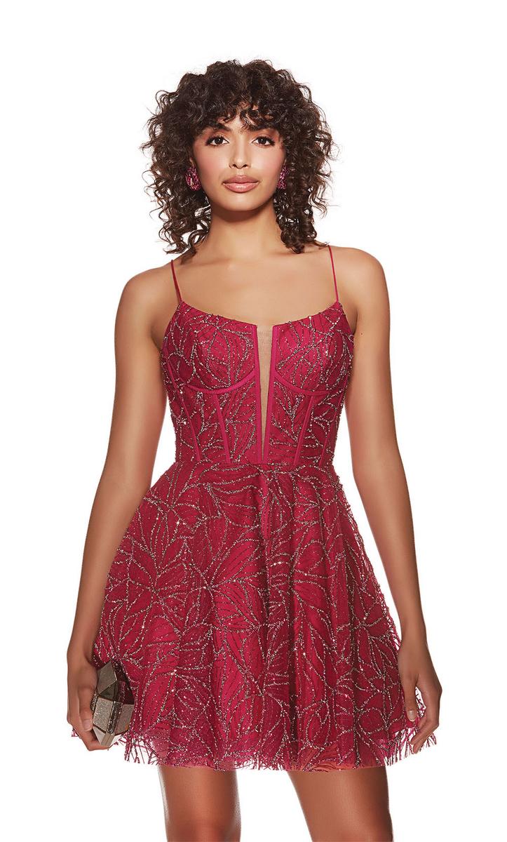 Alyce Paris Plunging A-Line  Homecoming Dress 3771