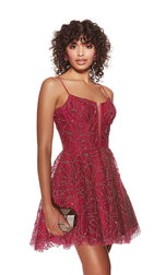 Alyce Paris Plunging A-Line  Homecoming Dress 3771